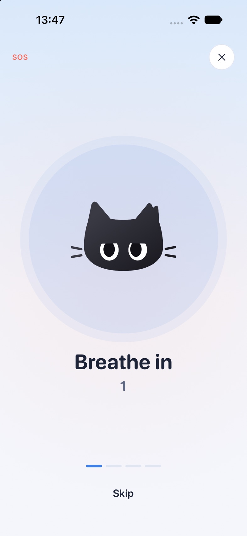 The SOS breathing exercise with Pip